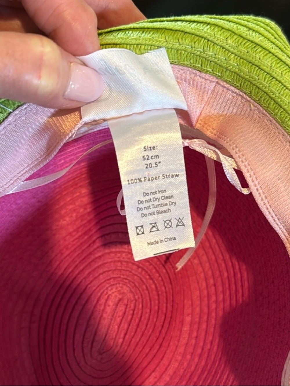 Kids Pink & Green Watermelon Straw Backpack and Adjustable Hat Set - Sz 3-5T - Picture 9 of 14